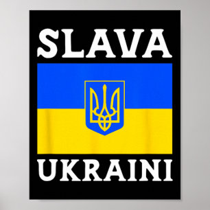 Poster Bandeira do País Ucrânia Orgulho Slava Ukraini 1