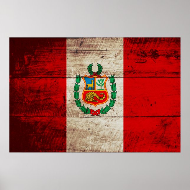 Poster Bandeira do Peru no Velho Grão de Madeira (Frente)