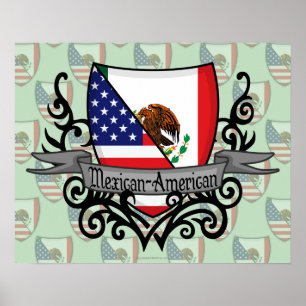 Poster Bandeira do protetor do méxico-americano