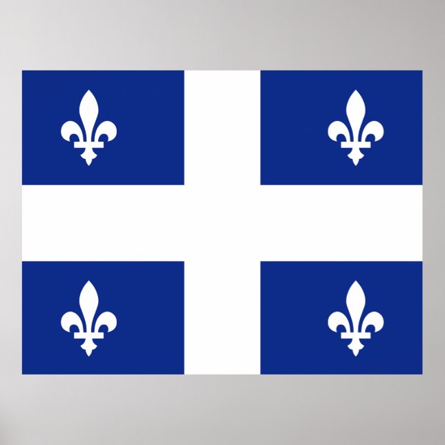Poster Bandeira do Quebec (Frente)