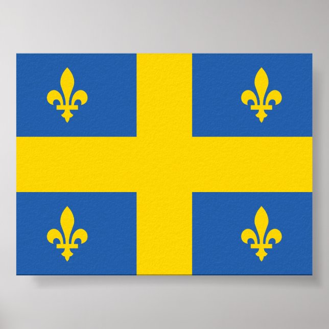 Poster Bandeira do Quebec Ucraniano (Frente)