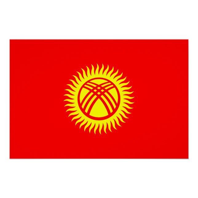 Póster Bandeira do Quirguistão (Frente)