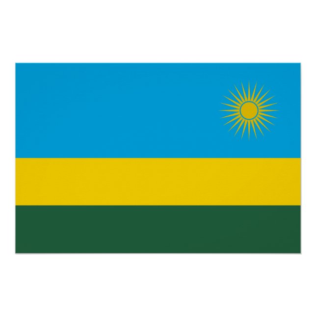 Póster Bandeira do Ruanda (Frente)