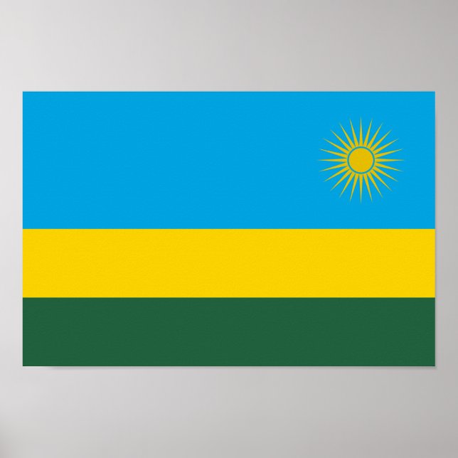 Poster Bandeira do Ruanda (Frente)