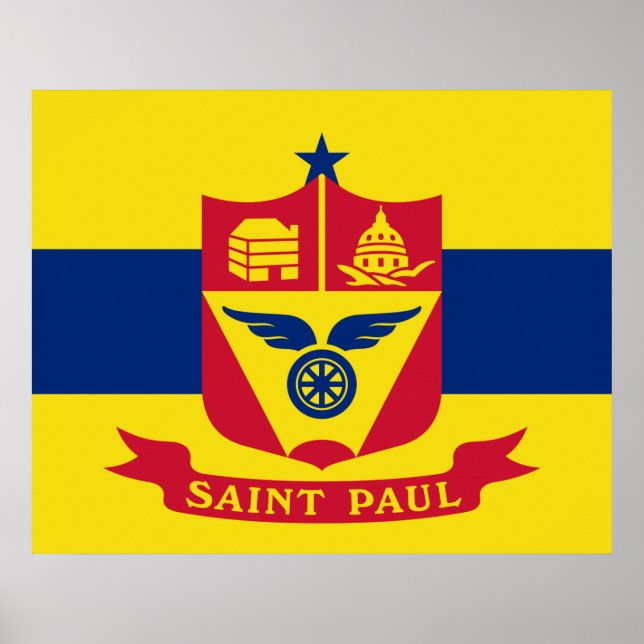 Poster Bandeira do Santo Paul (Minnesota) (Frente)