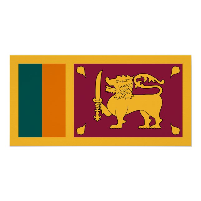 Póster Bandeira do Sri Lanka (Frente)
