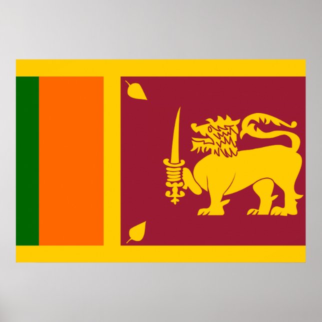 Póster Bandeira do Sri Lanka (Frente)