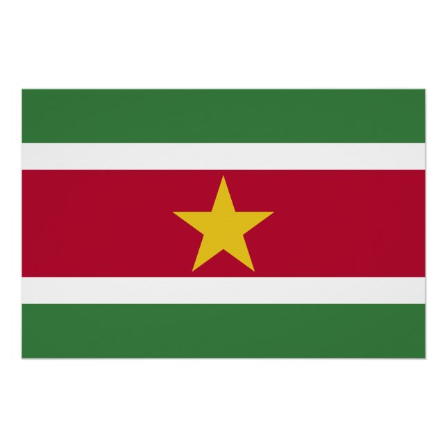 Póster Bandeira do Suriname (Frente)
