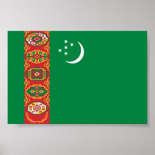 Poster Bandeira do Turcomenistão (Frente)