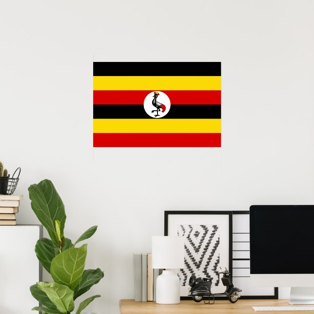 Poster Bandeira do Uganda (Escritório em casa)
