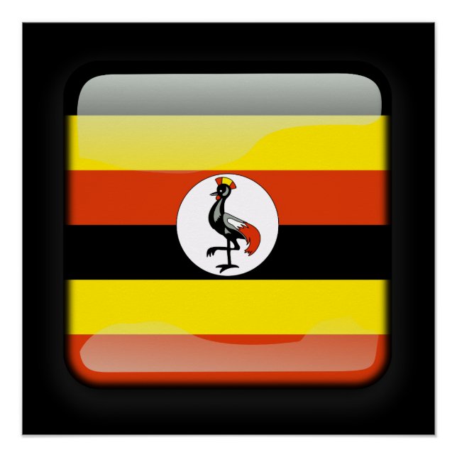 Póster Bandeira do Uganda (Frente)