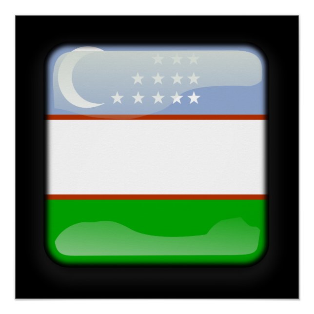 Póster Bandeira do Usbequistão (Frente)