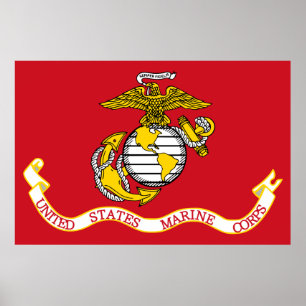 Póster Bandeira do USMC Patriótico