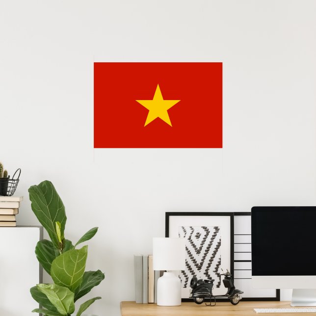 Poster bandeira do Vietnã (Escritório em casa)