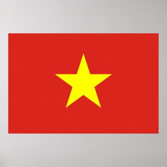 Poster Bandeira do Vietname (Frente)