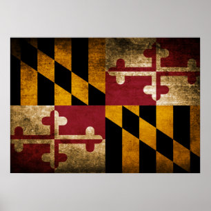 Póster Bandeira do vintage de Maryland
