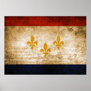 Póster Bandeira do vintage de Nova Orleães