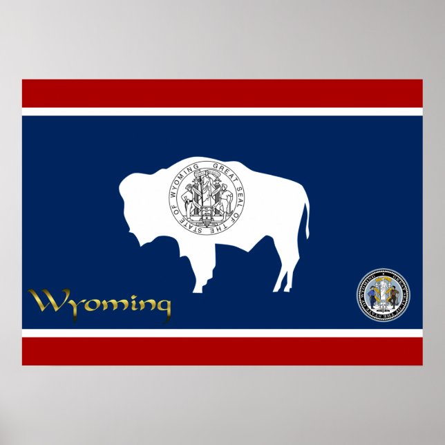 Poster Bandeira do Wyoming (Frente)