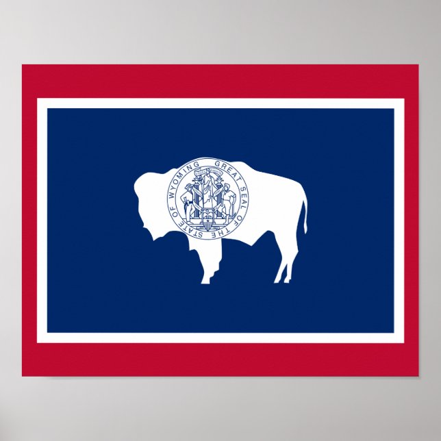 Poster Bandeira do Wyoming (Frente)