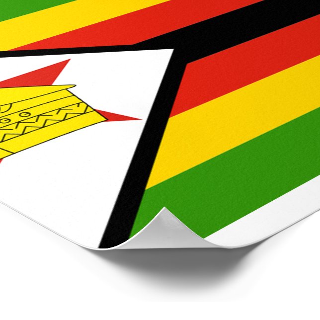Poster Bandeira do Zimbabué (Borda)