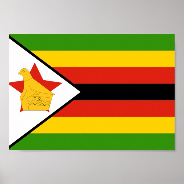 Póster Bandeira do Zimbabué (Frente)
