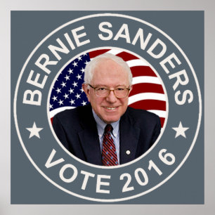 Póster Bandeira dos E.U. das máquinas de lixar de Bernie