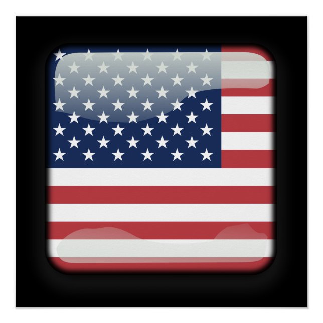 Póster Bandeira dos Estados Unidos da América (Frente)
