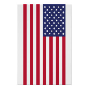Póster Bandeira dos Estados Unidos da América