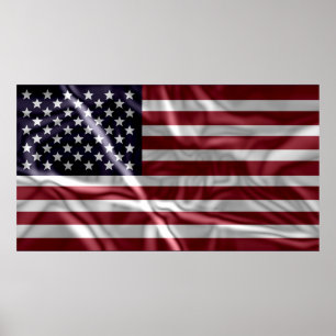 Poster Bandeira dos Estados Unidos, Vintage com Pastas de