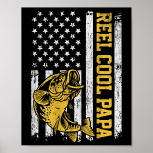 Poster Bandeira dos EUA Carretel Cool Papa Patriótico Des