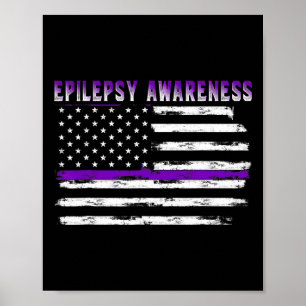 Poster Bandeira dos EUA de Conscientização sobre Epilepsi
