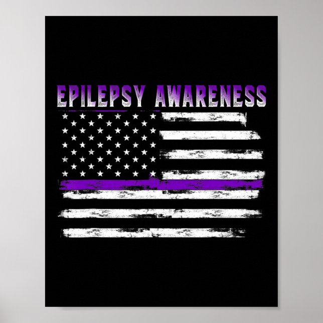 Poster Bandeira dos EUA de Conscientização sobre Epilepsi (Frente)