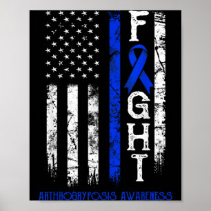 Poster Bandeira dos EUA do Guerreiro da Artrógripose