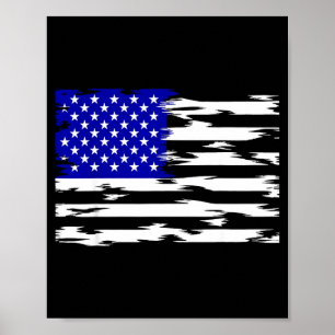Poster Bandeira dos EUA estrelas e listras americanas pat