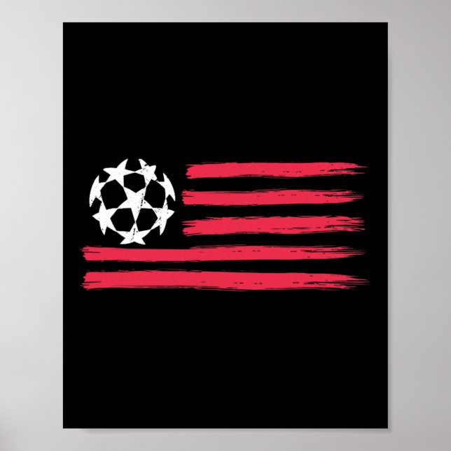 Poster Bandeira dos EUA Futebol Ll Cool Equipamento de Fu (Frente)