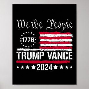 Poster Bandeira dos EUA Nós, o Povo, Apoiamos Trump Vance