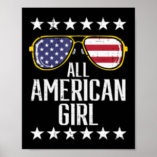 Poster Bandeira dos EUA: óculos de sol americano Dia do M