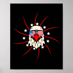 Poster Bandeira Dos Eua Para O Dia Da Independência Ameri