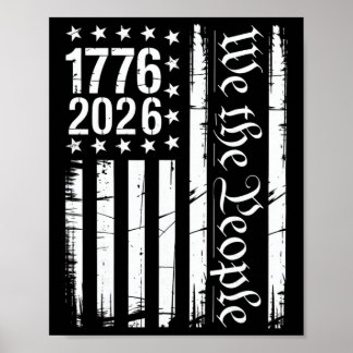 Poster Bandeira dos EUA Patriótica História 1776 2026 250