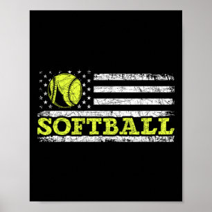 Poster Bandeira Dos EUA Patriótico Softll Jogador America