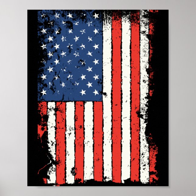 Poster Bandeira dos EUA quarto de julho orgulho americano (Frente)