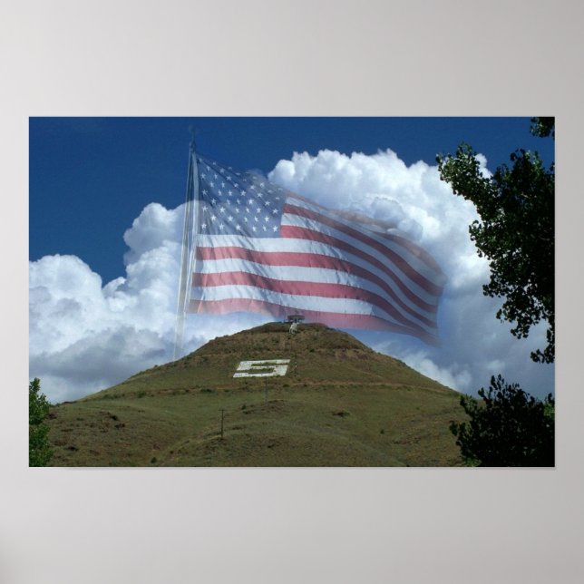 Poster Bandeira dos EUA sobre Tenderfoot Hill (Frente)