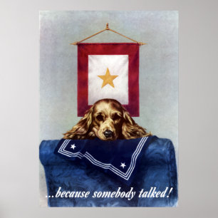 Póster Bandeira Dourado da estrela -- Porque alguém falo