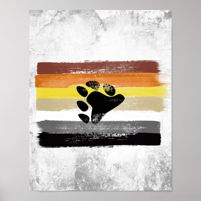 POSTER BANDEIRA E SÍMBOLO DA ORGULHO DO URSO PINTADO (Frente)