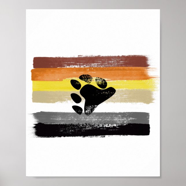 POSTER BANDEIRA E SÍMBOLO DA ORGULHO DO URSO PINTADO (Frente)