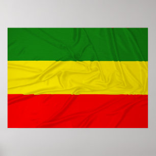 Poster Bandeira enrugada de Rastafarian