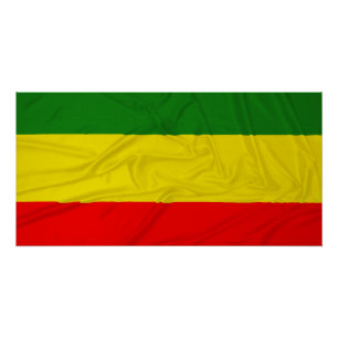Póster Bandeira enrugada de Rastafarian