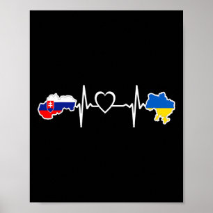 Poster Bandeira Eslovaca Ucraniana - Eslováquia Ucrânia C