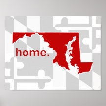 Bandeira/Estado de Maryland pop de cor - vermelho