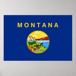 Poster bandeira estadual de Montana